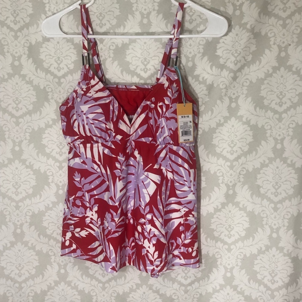 “Kona Sol” Blouson Tankini Top M New